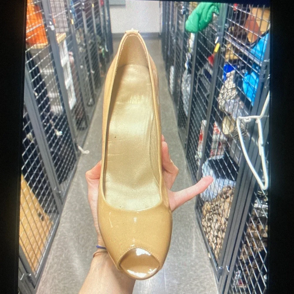 Weitzman cork and leather wedge summer shoes - Picture 7 of 10